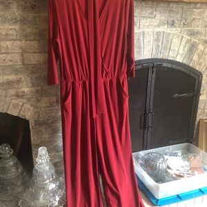 Elegant Red Jumpsuit by NY Collection size PL